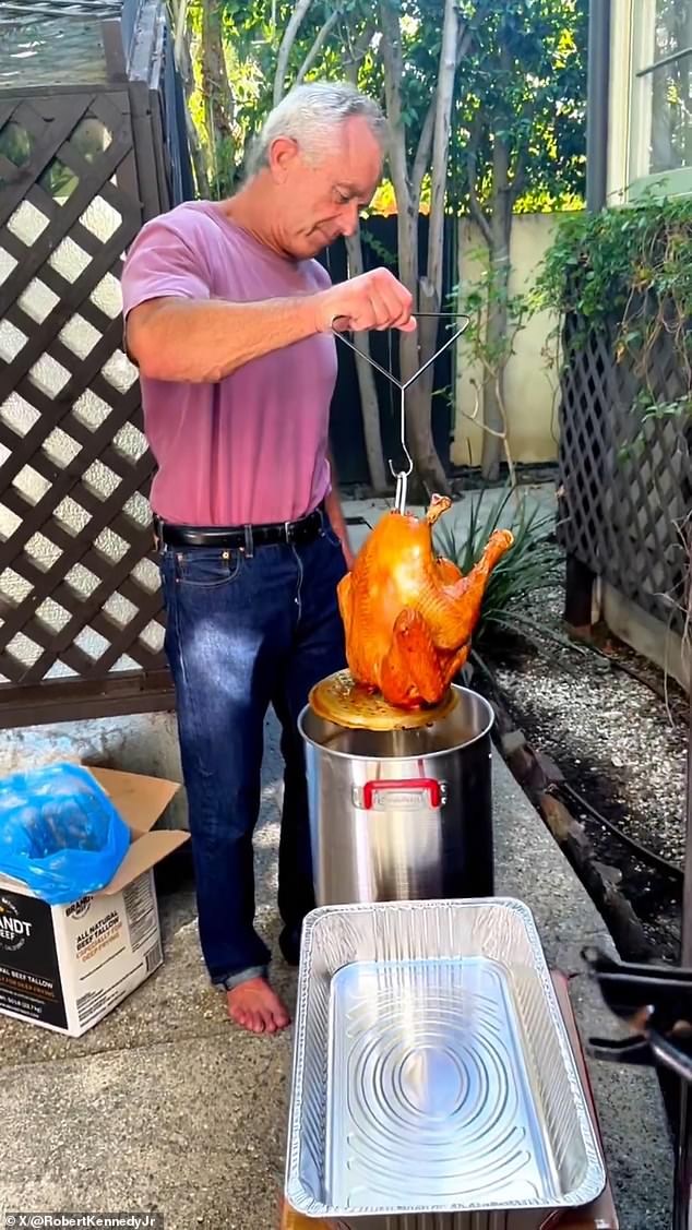 Last year, the health-conscious Republican shared a video of him deep-frying a turkey, which is not recommended