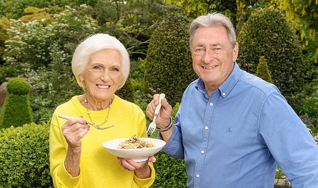 Mary Berry (pictured left) and Alan Titchmarsh (right) were featured cooking together in the latest episode of 'Mary at 90' on BBC