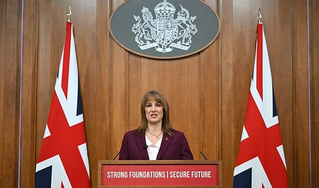 Rachel Reeves, pictured last week,  has abandoned her plan to raise income tax in the Budget , it was reported last night