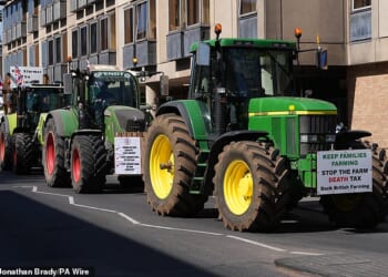 Mowed down: Farmers protested against the tax changes over the summer