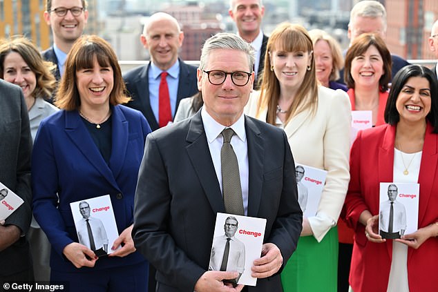 Labour Party pictured in June 2024 when they launched their general election manifesto