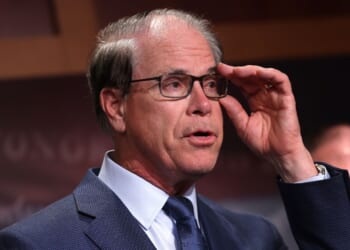 Sen. Mike Braun, a Republican from Indiana, speaks on government funding during a press conference at the U.S. Capitol on March 6, 2024, in Washington, D.C.