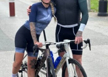 Bradley Wiggins with his new girlfriend Courtney Knott - a stunning fellow cyclist who he credits for rekindling his love for the sport
