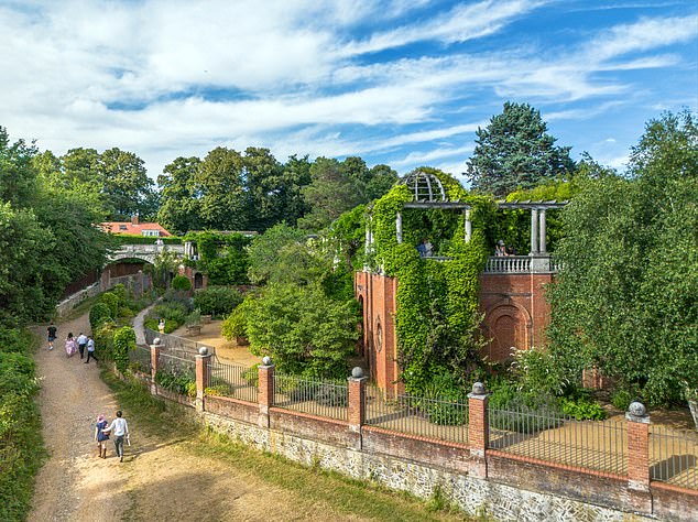Historic England has added 138 buildings to its Heritage at Risk Register for 2025, including a cherished Italian-style pergola on Hampstead Heath in London (pictured) and the 'birthplace of vaccination' in the Garden of the Chantry in Gloucestershire