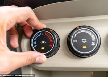 A poll of nearly 14,000 drivers found that 22°C is the ideal year-round temperature to set the thermostat in your car (file image)
