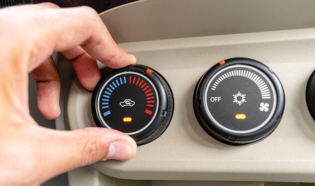 A poll of nearly 14,000 drivers found that 22°C is the ideal year-round temperature to set the thermostat in your car (file image)