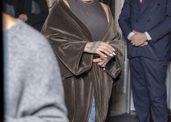 Rihanna looked as she and A$AP Rocky left Le Royal Monceau - Raffles Paris hotel on Thursday - after rapper was hit with $1m lawsuit for 'catastrophic' damages to neighbour's apartment