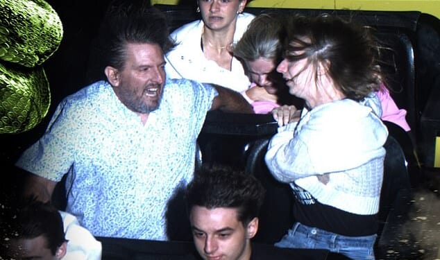 This photo taken by the Mamba roller coaster's camera captured the moment couple Chris and Cassie Evins held onto a girl in the seat behind them whose seatbelt had come loose