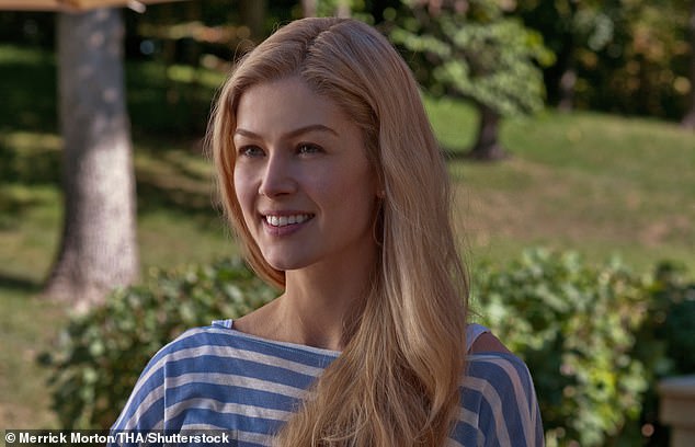 Elsewhere in the interview, Rosamund revealed she used a Dora the Explorer doll to practice her kissing for her role in a death scene in Gone Girl (pictured)