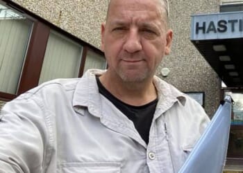 Pierre Frenette (pictured), 60, and his wife Donna are claiming they were wrongfully arrested after the death of Pierre's father Peter Frenette, 80, in 2023