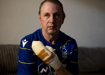 Huntingdon stabbing victim Stephen Crean at his home in southwest London on Monday