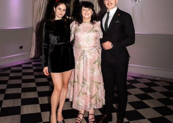 Adam Peaty with his wife-to-be Holly Ramsay and mother, Caroline, who says her son is in ‘Gordon’s clutches’