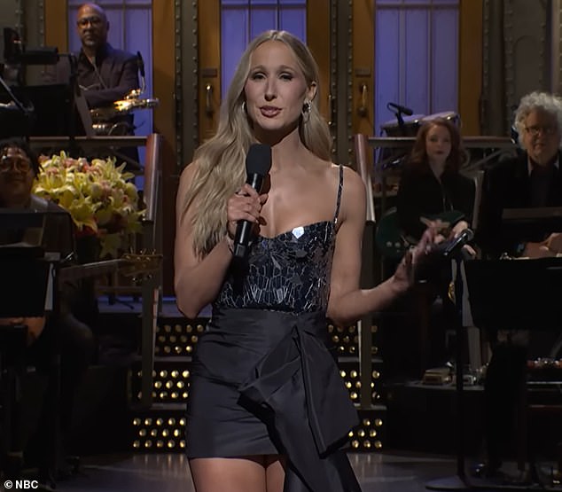 Nikki Glaser hosted Saturday's SNL episode, opening up the show with a controversial monologue