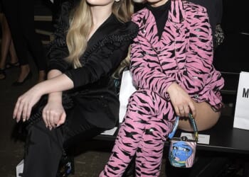 Sabrina Carpenter (left) looks unrecognisable in a throwback snap with singer Zara Larsson. The shot was taken at the Moschino's front row during Milan Fashion Week in 2018