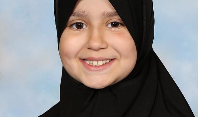 Sara Sharif pictured in the hijab she started wearing to cover the bruises inflicted by her father