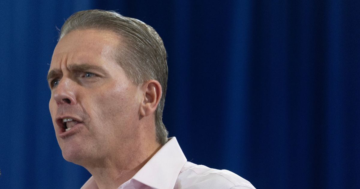 Conservative commentator Scott Jennings speaks at the Ashley's BBQ Bash fundraiser hosted by Rep. Ashley Hinson on Aug. 23, 2025, in Cedar Rapids, Iowa.