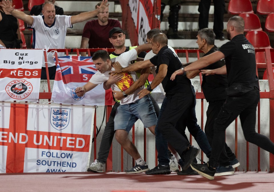 Serbia v England World Cup qualifying match in Belgrade, Serbia.
