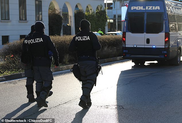 Italian police patrolling the streets of Rome. Investigators are probing after a man was forced to watch as migrants raped his 18-year-old fiancee