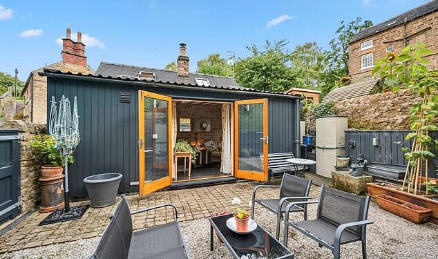 A one-bedroom property is on the market for £225,000 – but it looks more like a shed at the bottom of a garden