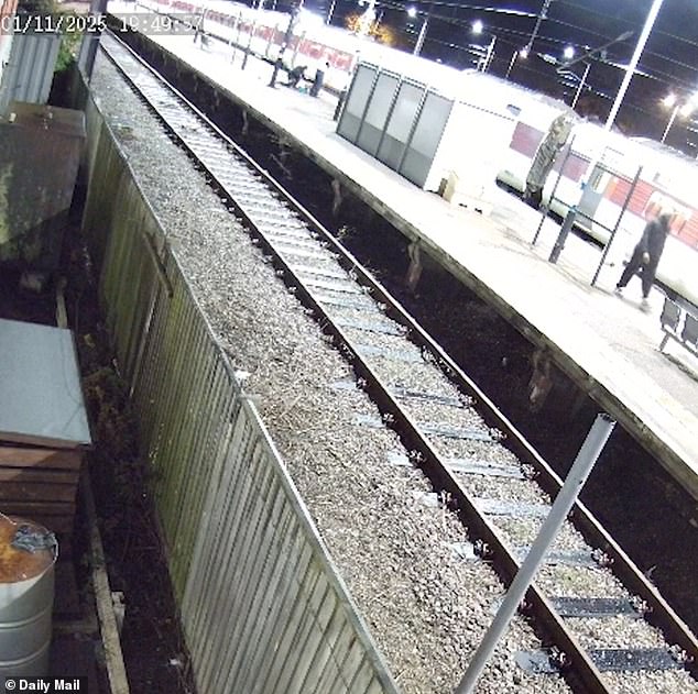 Footage shows the moment the innocent man walked down the train platform at Huntingdon moments before he was tasered