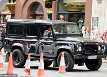 Cruz Beckham (pictured in his Land Rover) has lost his licence after receiving his second speeding ticket