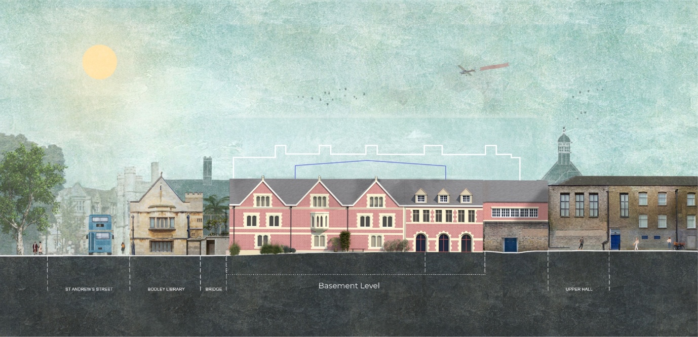 A pink building with a black wall AI-generated content may be incorrect.