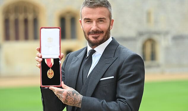 Sir David Beckham, 50, has admitted 'it's been an emotional day' as he reflected on his remarkable achievement of being knighted on Tuesday