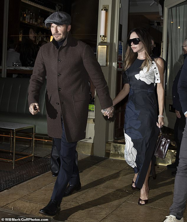 Sir David Beckham dined out with wife Victoria at the in-demand Dorian brasserie in Notting Hill on Thursday evening