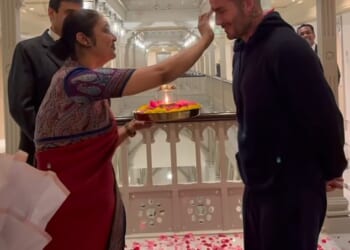 Sir David Beckham was afforded a welcome befitting local royalty as his charitable trip to India continued on Friday