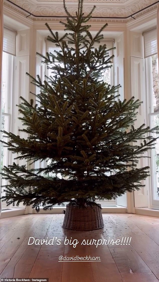Earlier in the day, Victoria revealed her huge tree by the bay window in their living room as well as her lilac themed baubles