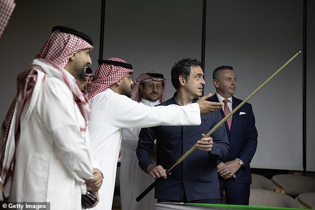 His glitzy five-table academy which he opened with the Saudi government, which he regularly visits as a coach and mentor, serves as a training base for elite players and young talent