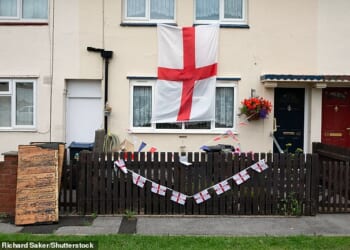 St George's flags are creating 'no-go zones' for NHS staff, with some facing frequent abuse, health leaders have warned (File image)