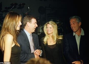 Andrew Mountbatten-Windsor has ignored a request by American politicians to come forward with information about Jeffrey Epstein. Pictured: The pair at a party at the Mar-a-Lago club in Florida in 2000 alongside Melania Trump (left) and Gwendolyn Beck (centre right)