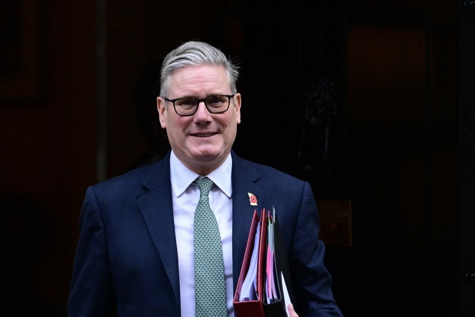 Keir Starmer leaving 10 Downing Street for Prime Minister's Questions.