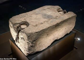 The Stone of Destiny, pictured here on display at the new Perth Museum, was used in the coronation of Scottish monarchs until the 13th century, and thereafter in the coronation of English and later British monarchs