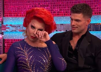 An emotional La Voix fought back tears as she said goodbye to Strictly , after having to withdraw from the competition due to injury