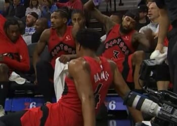 Raptors star Brandon Ingram struck a Philadelphia 76ers staffer in the face with a bottle