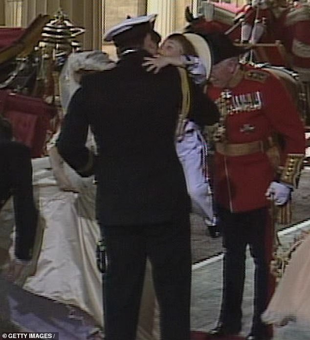 A sweet moment from Andrew's wedding to Sarah Ferguson at Westminster Abbey in July 1986 shows just how close the former Duke of York and Prince William (pictured sharing a hug) once were
