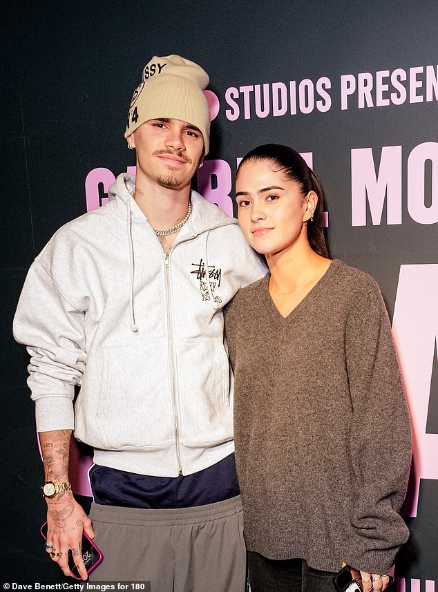 Romeo Beckham and his on-off girlfriend Kim Turnbull attend Gabriel Moses: Selah Opening Reception on March 27, 2025