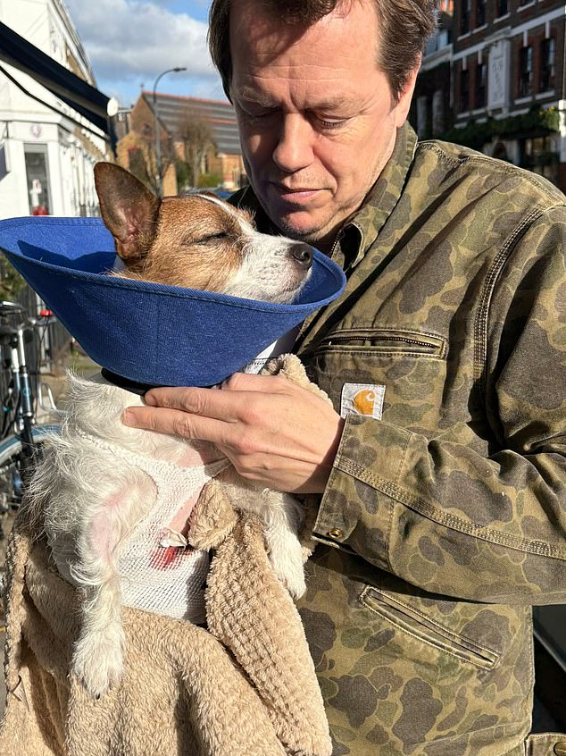 Tom with Maud, who is now on the mend though not totally out of the woods yet