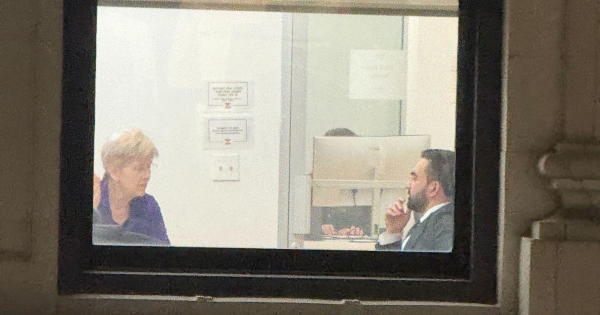 Massachusetts Sen. Elizabeth Warren was spotted talking to New York City Mayor-elect Zohran Mamdani in the slightly blurry photo on Nov. 13, 2025.