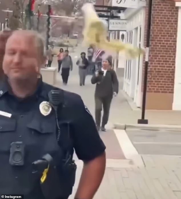 Emily Cervantes Ramos, 18, was arrested on Friday after she allegedly threw a drink at a police officer's head in Kannapolis, North Carolina during an anti-ICE protest