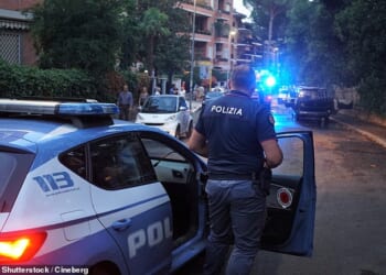 Italian police patrolling the streets of Rome. Investigators are probing after a man was forced to watch as migrants raped his 19-year-old fiancée