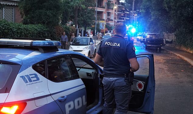 Italian police patrolling the streets of Rome. Investigators are probing after a man was forced to watch as migrants raped his 19-year-old fiancée