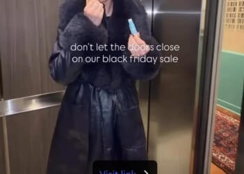 Ariana Grande plugged her beauty brand R.E.M.'s seasonal promotions by punning: 'don't let the door close on our black friday sale,' along with a video of her slipping into an elevator