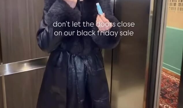Ariana Grande plugged her beauty brand R.E.M.'s seasonal promotions by punning: 'don't let the door close on our black friday sale,' along with a video of her slipping into an elevator