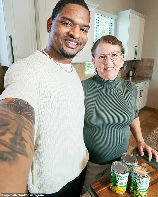 Wanda Dench, 68, and Jamal Hinton, 26, became unlikely friends in 2016 after a mistaken Thanksgiving text. They are pictured together ahead of Thanksgiving 2025