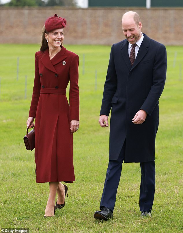 Laura Windsor, dubbed the Queen of Etiquette, says a lady should be able to walk across grass in heels with the same ease as the Princess of Wales (pictured at Windsor Castle in September during Donald Trump's state visit)