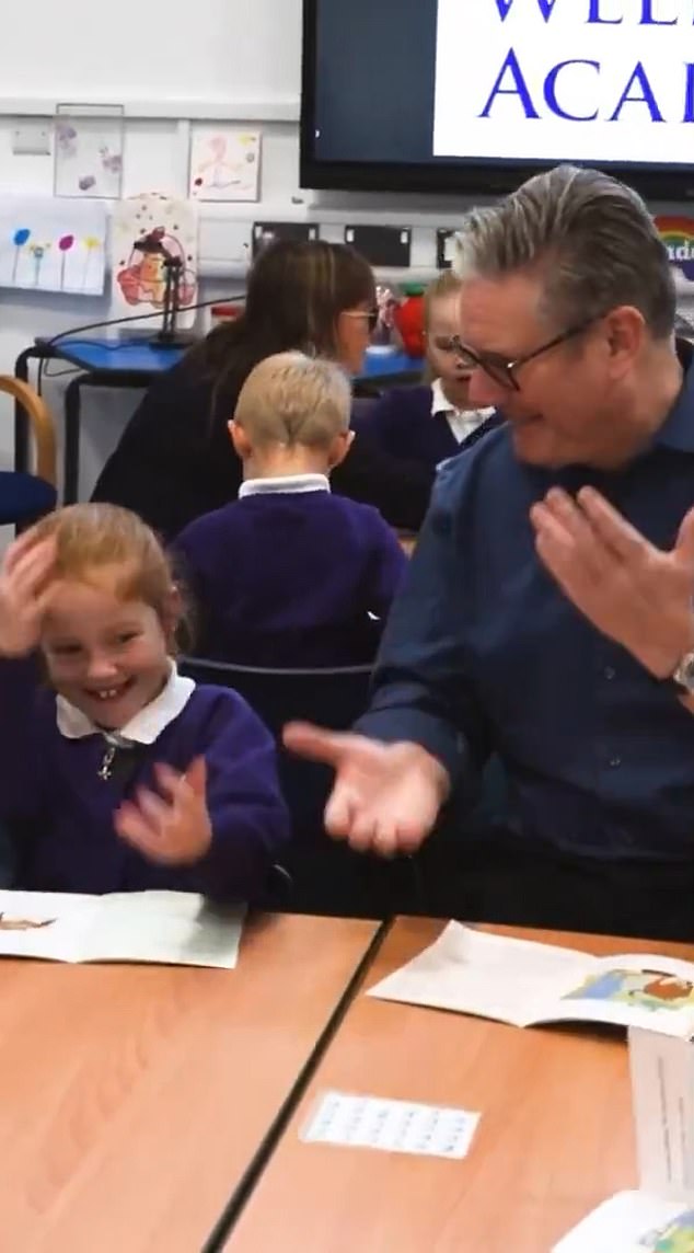 Sir Keir Starmer couldn't hide his smile as he performed a viral social media dance with school children