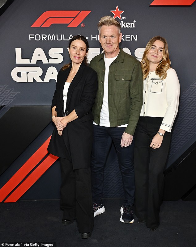 Gordon Ramsay, his wife Tana and their daughter Tilly put on a united display at the Vegas Grand Prix this weekend